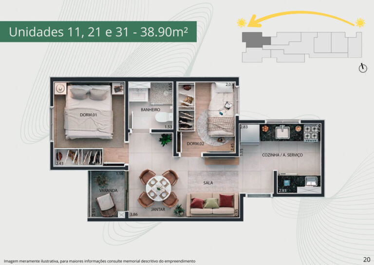 Apto final 11,21 e 31 - 38,90m²