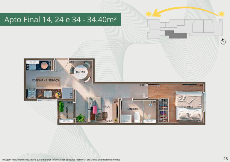 Apto final 14,24 e 34 - 34,40m²