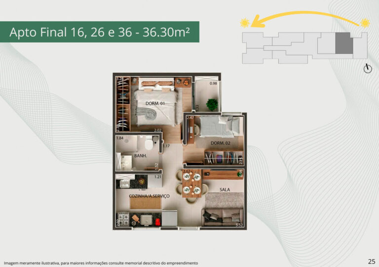 Apto final 16,26 e 36 - 36,30m²
