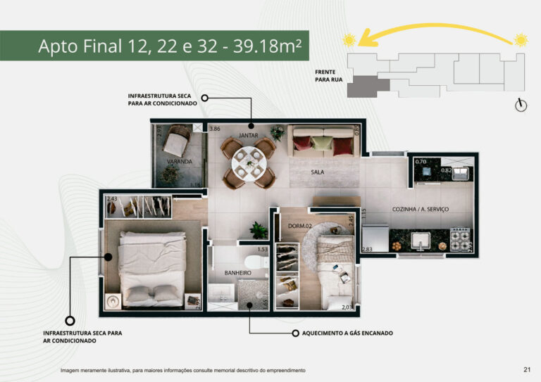 Apto final 12,22 e 32 - 38,90m²