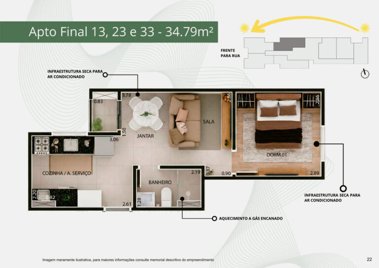 Apto final 13,23 e 33 - 35,30m²